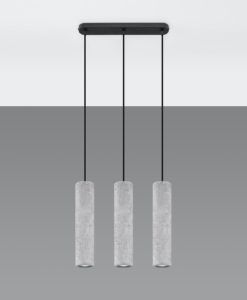Lampara 3 luces cemento LUVO detalles