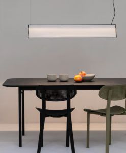Lámpara colgante lineal blanca 115 cm LUDOVICO LED ambiente