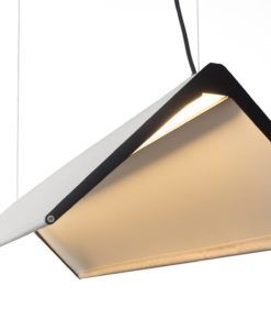 Lámpara colgante lineal blanca 115 cm LUDOVICO LED detalles