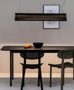 Lámpara colgante lineal negra 115 cm LUDOVICO LED ambiente