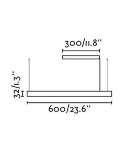 Lámpara colgante lineal negra 60 cm VICO LED medidas