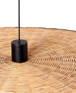 Lámpara colgante negra y ratán Ø100 cm COSTAS detalles