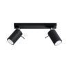 Plafón 2 luces negro orientable RING
