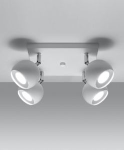 Plafón 4 luces blanco orientable OCULARE detalles