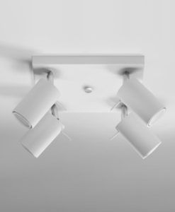 Plafón 4 luces blanco orientable RING ambiente