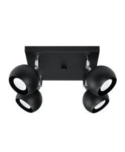 Plafón 4 luces negro orientable OCULARE