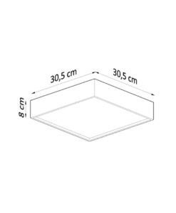 Plafón cuadrado 30 cm MADERA medidas