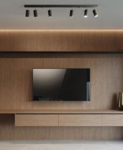 Plafón lineal 6 luces negro orientable RING ambiente