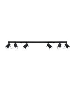 Plafón lineal 6 luces negro orientable RING