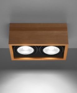 Plafón madera 2 luces QUATRO ambiente