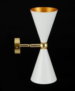 Aplique blanco y dorada 2 luces VESPER detalles