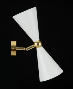 Aplique blanco y dorada 2 luces VESPER detalles 2