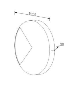 Aplique dorado Ø 25 cm JUPITER LED medidas