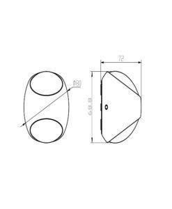 Aplique exterior 2 luces Ø 8 cm STREAM medidas