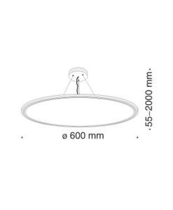 Lámpara blanco mate Ø 60 cm COSMOS LED medidas