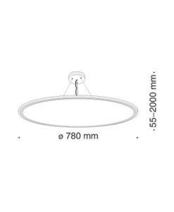 Lámpara blanco mate Ø 78 cm COSMOS LED medidas
