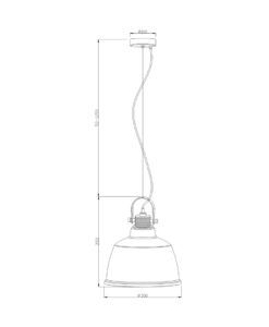 Lámpara de cristal color humo Ø 30 cm IRVING medidas