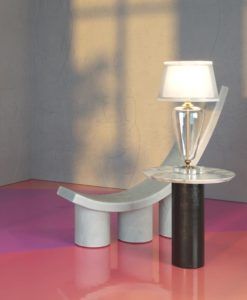 Lámpara de mesa cristal y dorada VERRE ambiente