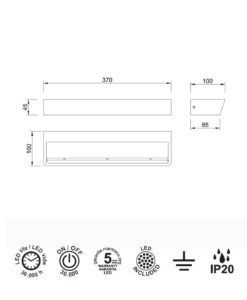 Aplique blanco arena ALTEA LED 30W medidas