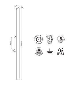 Aplique luz indirecta LOTUS LED 20W medidas