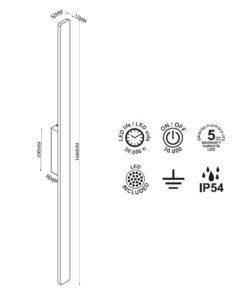 Aplique luz indirecta LOTUS LED 24W medidas