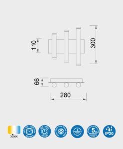 Aplique CALA LED 6W medidas