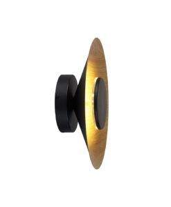 Aplique negro y madera Ø 25 cm ORION LED 8W