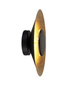 Aplique negro y madera Ø 40 cm ORION LED 20W