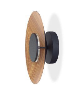 Aplique negro y madera Ø 40 cm ORION LED 20W 2