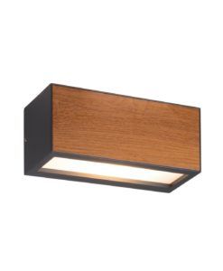 Aplique pared madera y gris oscuro 2 luces BERET