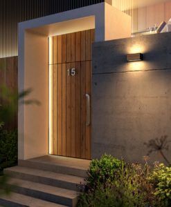 Aplique pared madera y gris oscuro 2 luces BERET ambiente