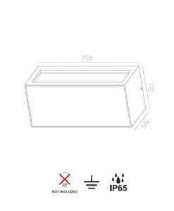 Aplique pared madera y gris oscuro 2 luces BERET medidas