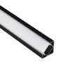 KIT perfil para tira LED de esquina negro 2 metros