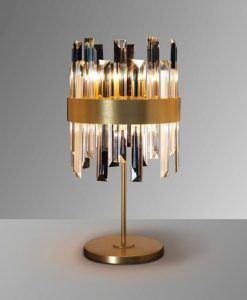 Lámpara de mesa dorado y cristal 6 luces GRACE
