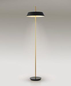 Lámpara de pie negra y dorada Ø 40 cm VERTIGO LED 24W