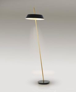 Lámpara de pie negra y dorada Ø 40 cm VERTIGO LED 24W 2