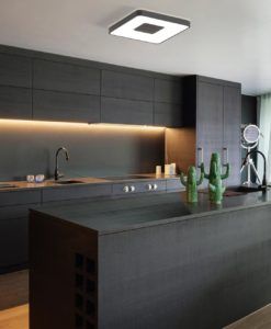 Plafón cuadrado negro COIN LED 100W dimable ambiente