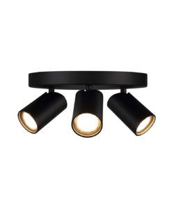 Plafón negro 3 luces Ø 25 cm SAL