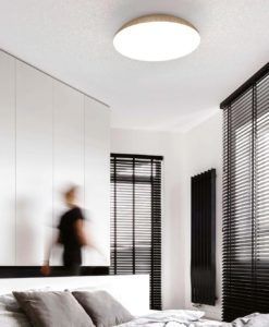 Plafón simulación madera Ø 50 cm KAZZ ambiente