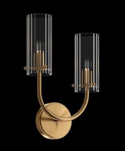 Aplique de pared dorado y cristal 2 luces ARCO 2