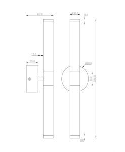 Aplique dorado AXIS LED 10W medidas