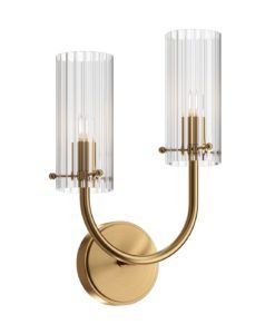 Aplique dorado y cristal 2 luces ARCO