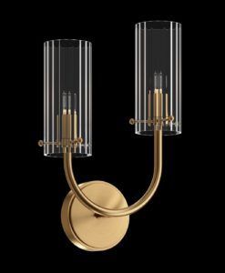 Aplique dorado y cristal 2 luces ARCO 2