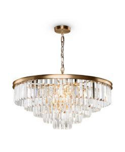 Lámpara 12 luces dorado y cristal Ø 70 cm REVERO
