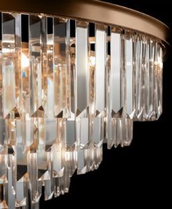 Lámpara 16 luces dorado y cristal Ø 80 cm REVERO detalles
