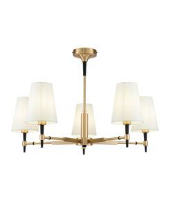 Lámpara 5 luces dorado y blanco Ø 78 cm ZARAGOZA