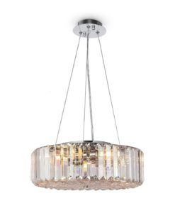 Lámpara 6 luces con placas de cristal Ø 40 cm RECINTO