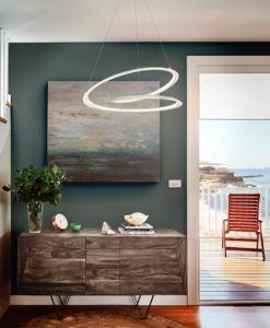 Lámpara blanca Ø 60 cm LOOPING LED 36W ambiente