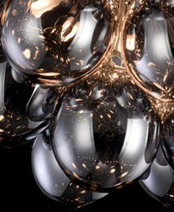 Lámpara cristal smoke 8 luces Ø 50 cm BALBO detalles