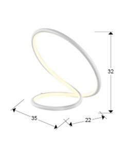 Lámpara de mesa blanca INFINITO LED 15W medidas